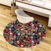 1pc Horror Movie Characters Compilation Round carpet, Made of Polyester,Perfect for Decorating Office Chairs, Living Rooms fplt736