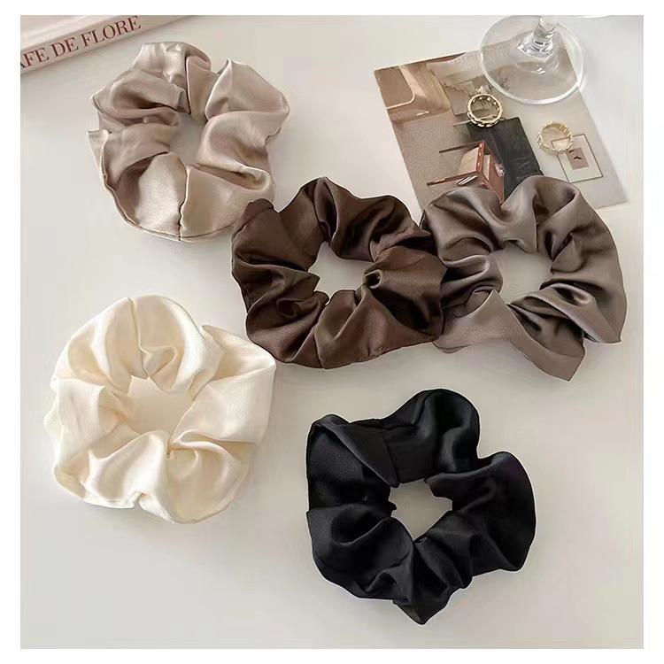 Silk Satin Hair Tie for Women - High-End Retro Bun and Hairstyle Elastic Band