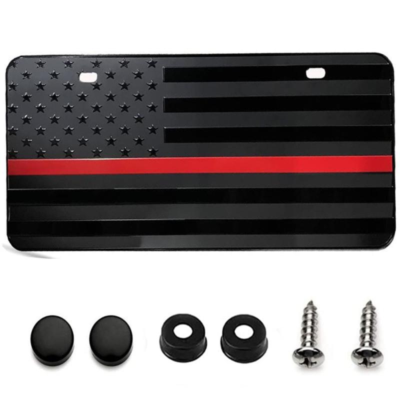 Рамка номерного знака автомобиля США из алюминиевого сплава с тиснением 3D узором флага, водонепроницаемый держатель номерного знака, замена
