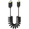 Кабель 2.1 UHD с покрытием из 24-каратного золота, разрешение 8K, пружинный шнур для игровых консолей, мониторов