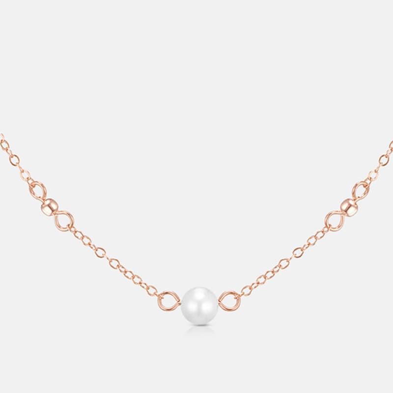 METROCITY JEWELRY Ожерелье René Perla из стерлингового серебра с розой A243SN9112RPH
