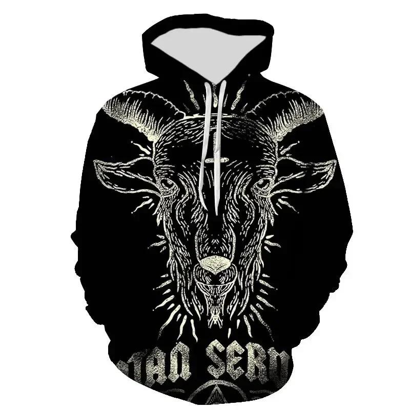 Новая толстовка с капюшоном Cool Satan для мужчин, женщин, детей, с 3D-принтом, с капюшоном, длинный рукав, свободный, повседневный, комфортный, спортивный стиль