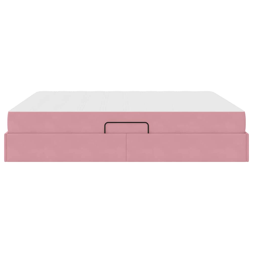 Storage Bed with Mattress Pink 180 x 200 cm Velvet