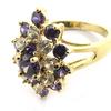 Bague plaqué or 'Marquise' améthyste doré - 18x12 mm