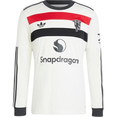 Футболка Originals SS24 24/25 с длинным рукавом, третья футболка Manchester United, фанатская версия, круглый вырез, длинный рукав, надпись, мужские футболки, белая IY7810