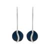 Skagen SOFIE SEA GLASS Blue Organic Shape Pull Through SKJ1812040 Women's Earrings,