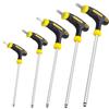 5-Piece Set of T-Shaped Hex Wrenches with Long Ball Point, Chrome Vanadium Steel, 2.5mm/3mm/4mm/5mm/6mm, for Repairs, Cars, Machinery, and Moto