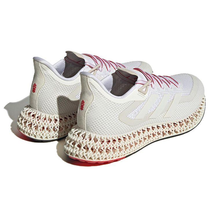 Adidas 4D FWD Удобные Трендовые Тканевые Нескользящие Износостойкие Низкие Кроссовки для Бега Унисекс Белые Красные IE4554