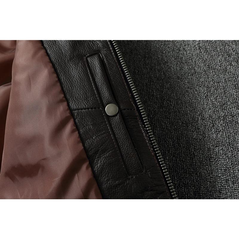 Топ G1 из натуральной воловьей кожи, мужская кожаная куртка со съемным меховым воротником, летный костюм, куртки для мужчин, военное пальто-авиатор, зимнее