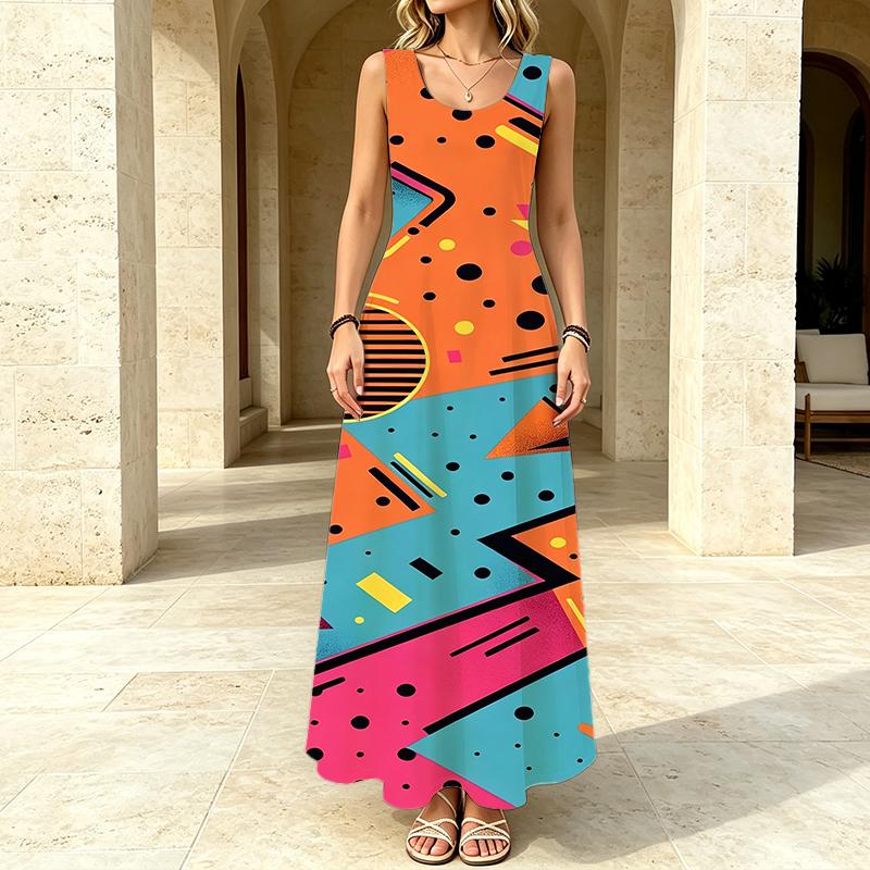 Women's Summer Sleeveless Long Tank Dress,Lightweight & Breathable Simple Versatile Dress for Daily Casual Wear