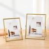 Gold Black Metal Photo Frame Rectangle Picture Frame Durable Storage Frame  Home Desktop Decoration