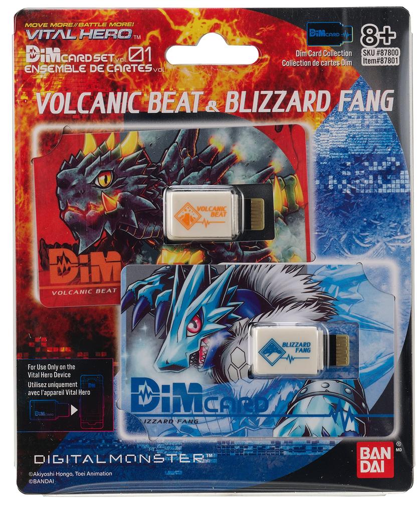 Bandai Namco Digimon Vital Hero DIM Card Pack Beat Blizzard - - (Volcanic & Fang)