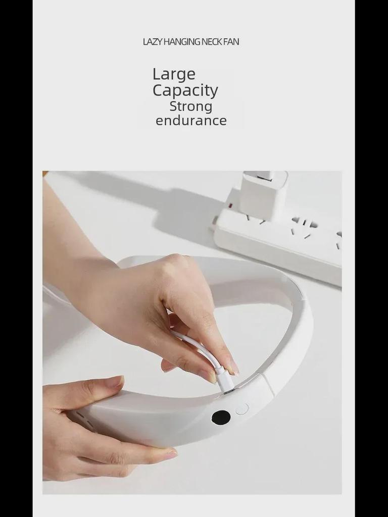 Складной вентилятор на шею с зарядкой от USB - безлистный для охлаждения на открытом воздухе