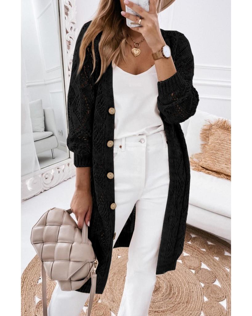 Azura Exchange Кардиган с ажурной вязкой