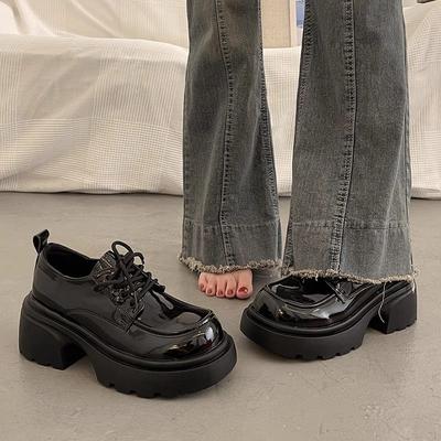 Модные ретро британские кожаные туфли на шнуровке для женщин, новая платформа весна/лето 2025, универсальные маленькие кожаные туфли для женщин