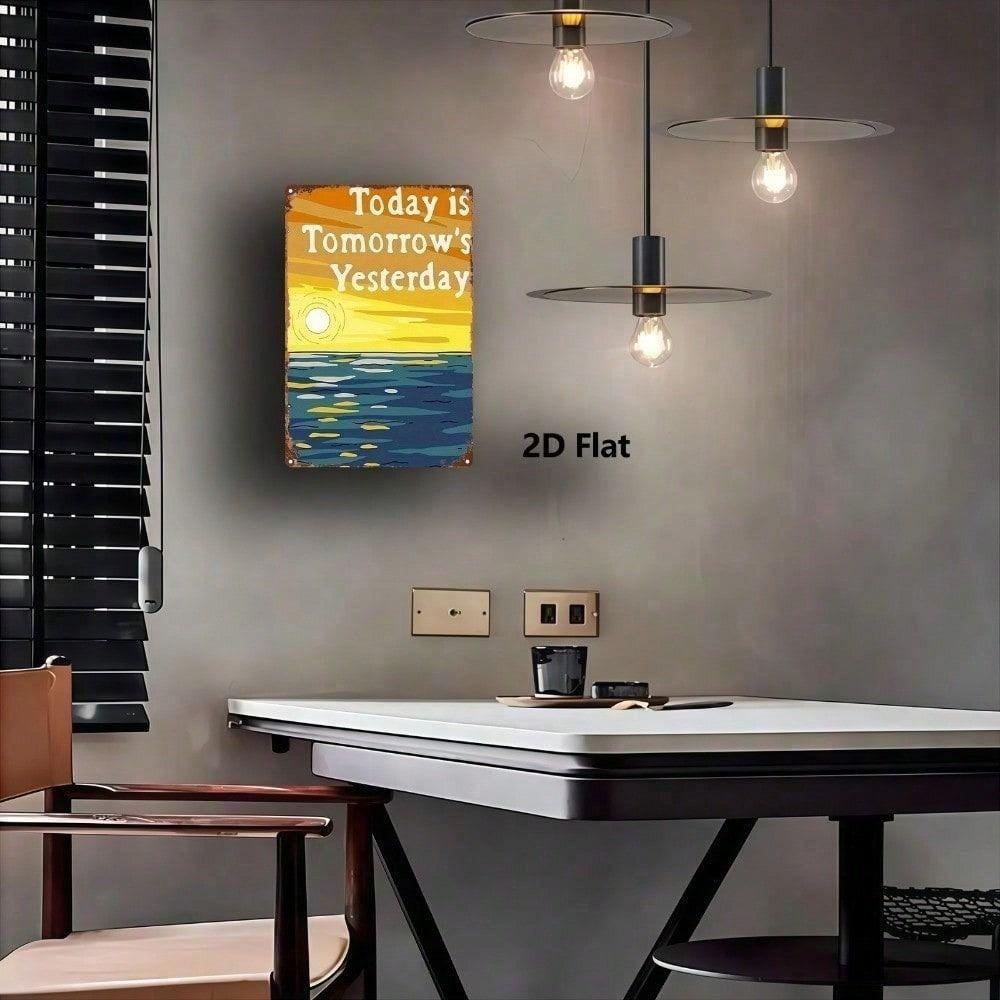Винтажное Металлическое Настенное Искусство Закат Океан Вывеска Декор