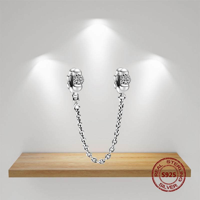 Новая цветочная цепочка безопасности круглая подвеска бусина подходит оригинальный браслет подвеска звезда луна бабочка DIY ювелирные изделия для женщин