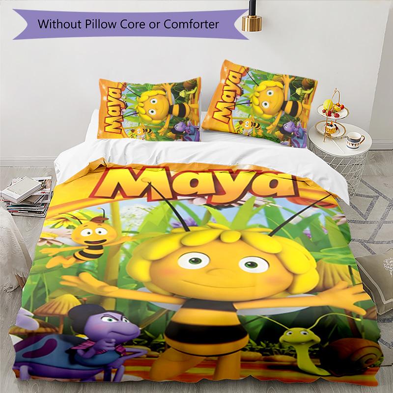 Maya 3pcs Bedding Set Duvet Cover Closure Includes 1 Duvet Cover & 2 Pillowcases for All Seasons Bedroom Home Dorm Decor