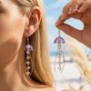 Летние Длинные Серьги-Подвески для Женщин Прозрачные Медузы Хрустальные Бусины Серьги с Кисточками Тропический Праздник Вечеринка Цирконий