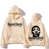 Худи Snoop Dogg с принтом на спине С капюшоном Гранж Удобная толстовка Хип-хоп Оверсайз Одежда Y2k Флис Готические пуловеры