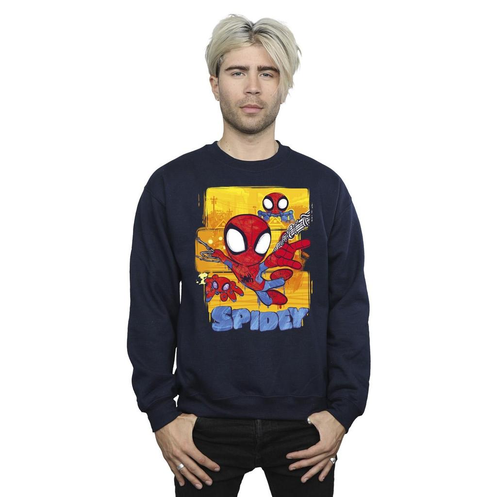 Marvel Mens Spidey And His Amazing Friends Flying Sweatshirt