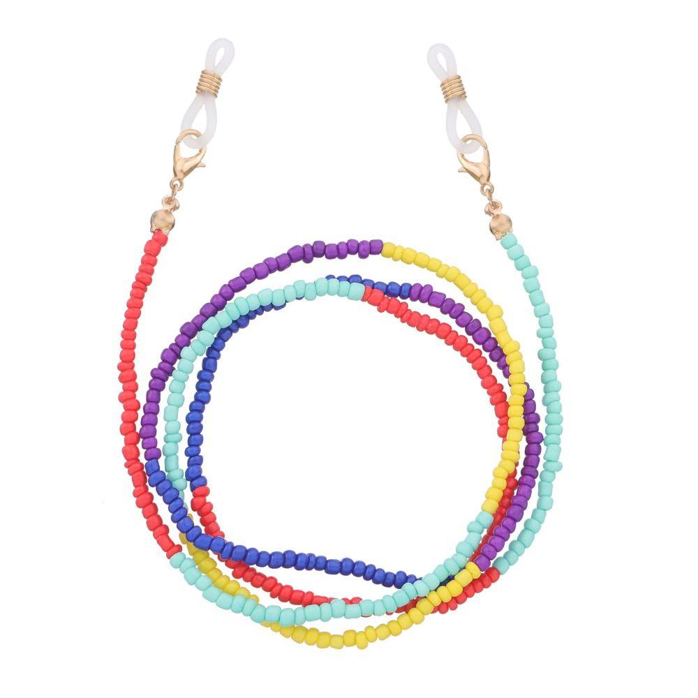 Цепочки для солнцезащитных очков в стиле бохо, металлическая цепочка, шнурок для очков, разноцветные бусины, цепочка для очков для женщин