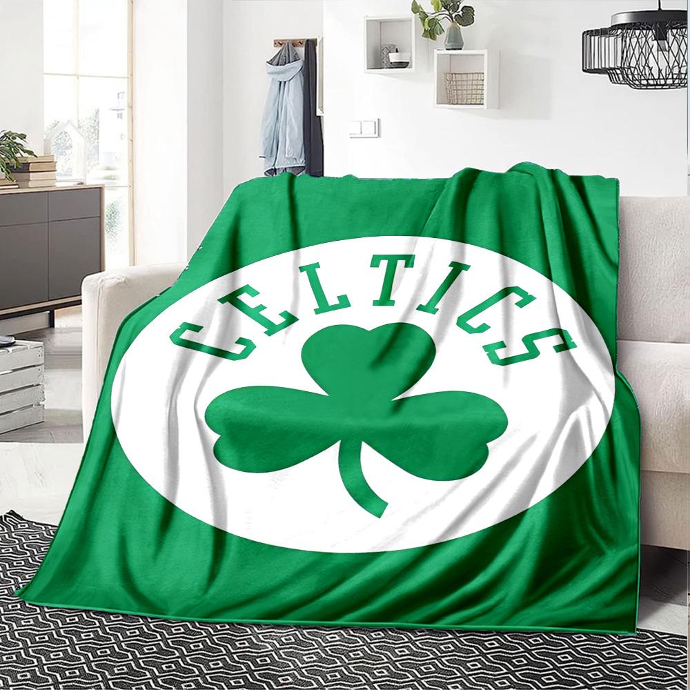 1pc Blanket - Boston Celtics logo  Print Design,Lightweight Blanket for Sofa,Bed- Soft &Warm,Gift for All Seasons