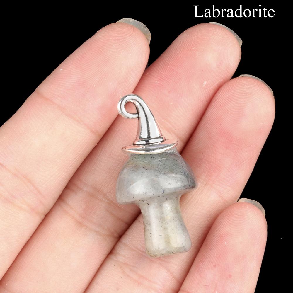 Хэллоуин Ведьмы Шляпа Натуральный Хрустальный Камень Гриб Подвеска Богемные Драгоценные Камни Подвески для Ожерелья Женщины Мужчины Изготовление Ювелирных Изделий Снова в Школу Ремесло