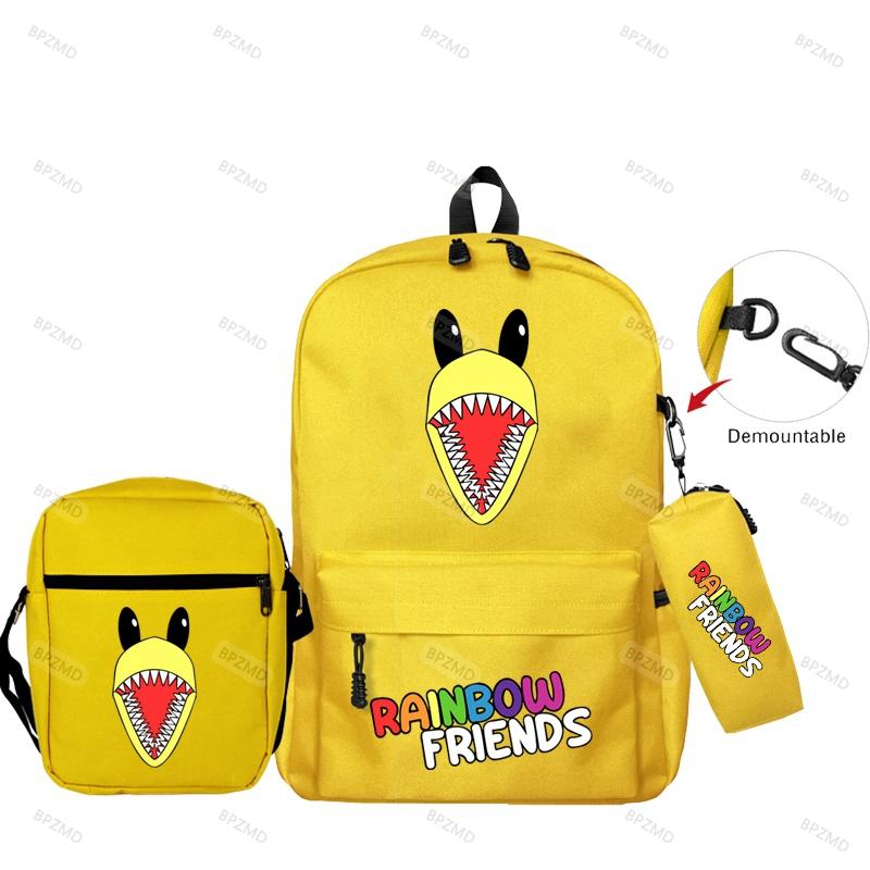 3 шт./компл., оригинальные рюкзаки с радужными друзьями для мальчиков и девочек, школьный рюкзак большой емкости, игровой рюкзак, сумка-пенал