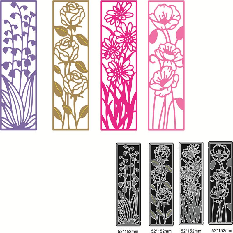 Цветочная закладка, металлические трафареты, трафарет, шаблон, высечка, Скрапбукинг, тиснение, художественное оформление, ремесло, форма для ножа