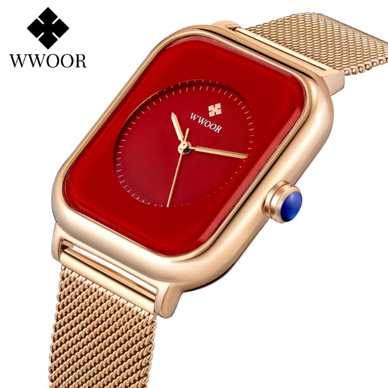 WWOOR New Fashion Classic Ladies Watch Elegant Light Luxury Square Quartz Waterproof Women's Watch