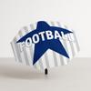 1 Minimalist Striped Football Automatic Umbrella - Sporty Automatic Opening And Closing Portable Umbrella, Gray And White Stri