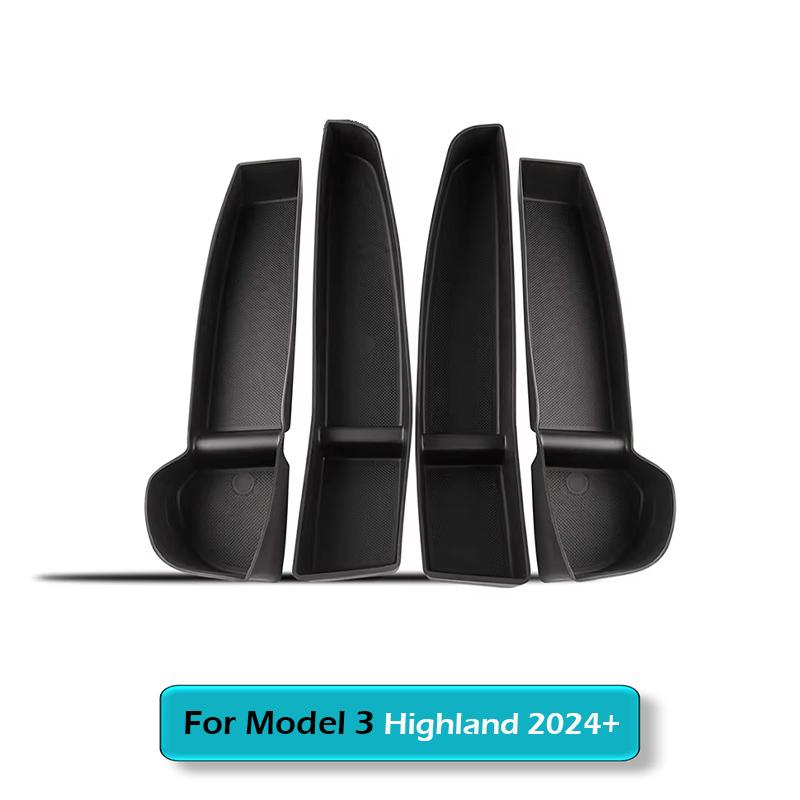 Door Side Storage Box Front Rear Door Handle Armrest Tray Organizer for Tesla Model Y Juniper 2020 - 2025 Model 3 Highland