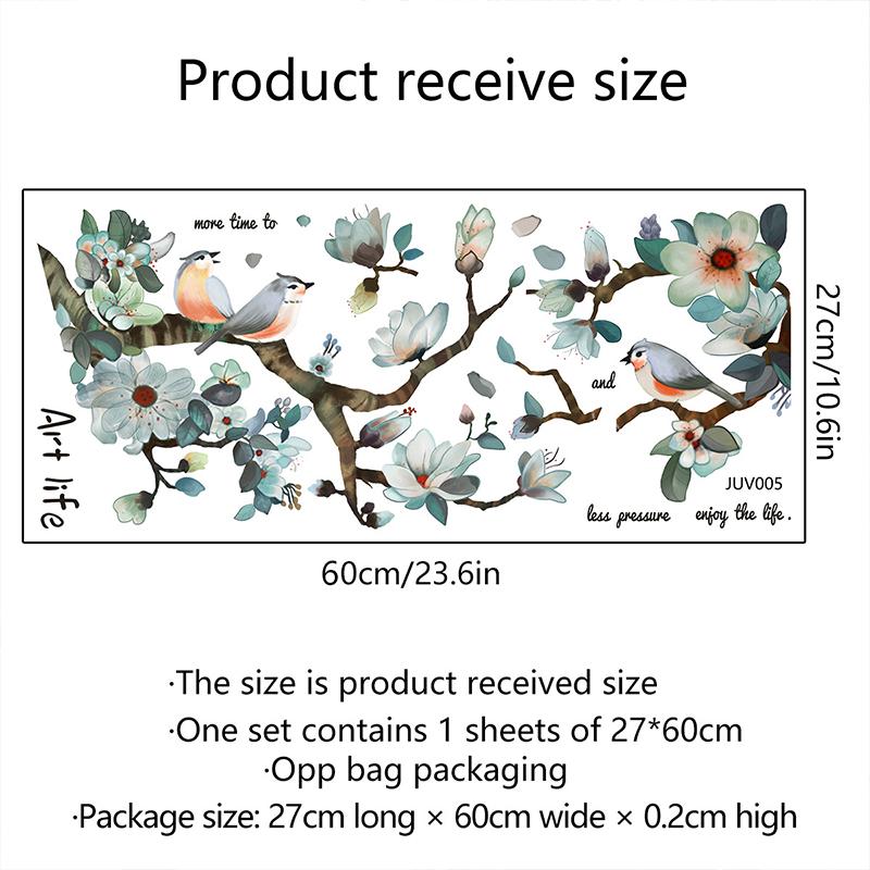 1 шт. Наклейки на окна с птицами, ветками, цветами, птицами, электростатические наклейки на стекло, самоклеящиеся наклейки на стену, наклейки для домашнего декора окон
