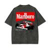 Ретро футболка Marlboro Racing с графическим принтом классического раллийного автомобиля
