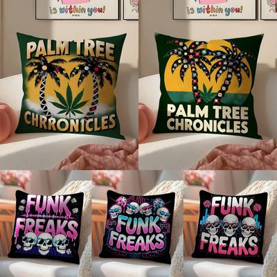 Крутые диско-шрифты FUNK FREAKS Наволочка Комфорт Диван-кровать Шелковистая элегантная Невидимая молния Декоративный чехол на подушку
