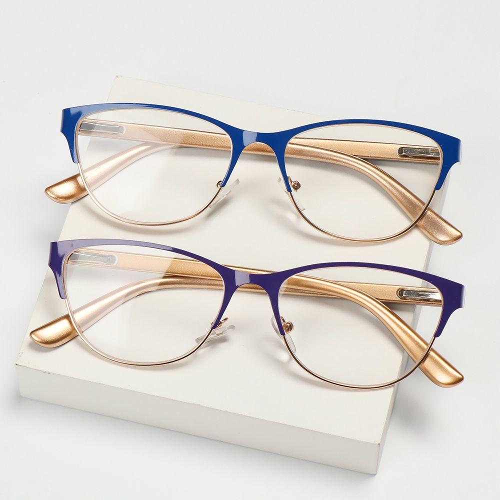 Retro Half Frame Clear Lens Presbyopic Eyeglasses Reading Glasses Hyperopia Glasses Optical Eyewear