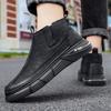 Ботильоны Лоферы Мужские осенние кроссовки Кожаные повседневные туфли Высокие сапоги Модные туфли с круглым носком и высоким берцем, нескользящие туфли Новые