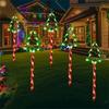 5PC/Set Outdoor Solar Christmas Candy Cane Light Waterproof 8 Modes Floor Mounted Light String Gifts String Lights
