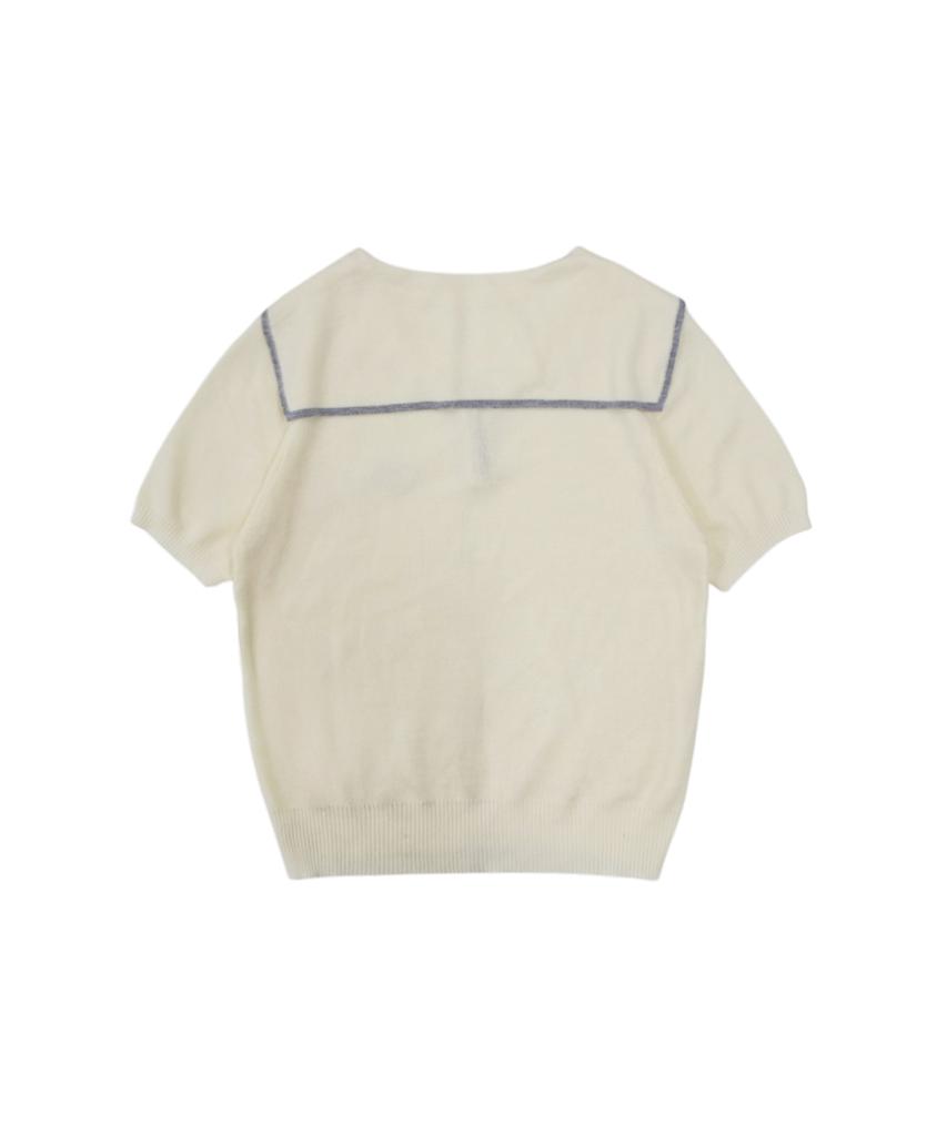MONBIRDIE GOLF Logo Sailor Summer Knit Cream