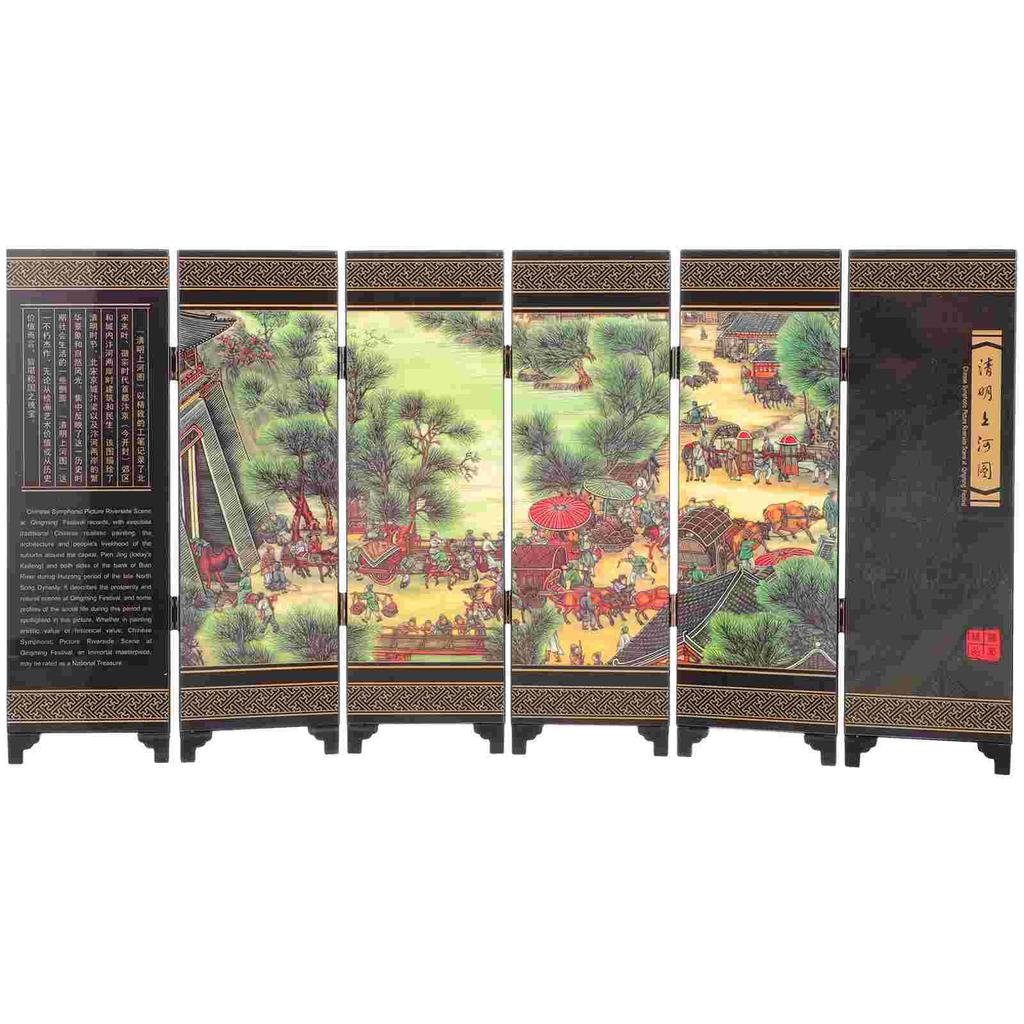 Деревянный Мини Экран Складной Стиль Экраны Китайские Перегородки Для Комнаты Декор Конфиденциальности Дом Сад Панель