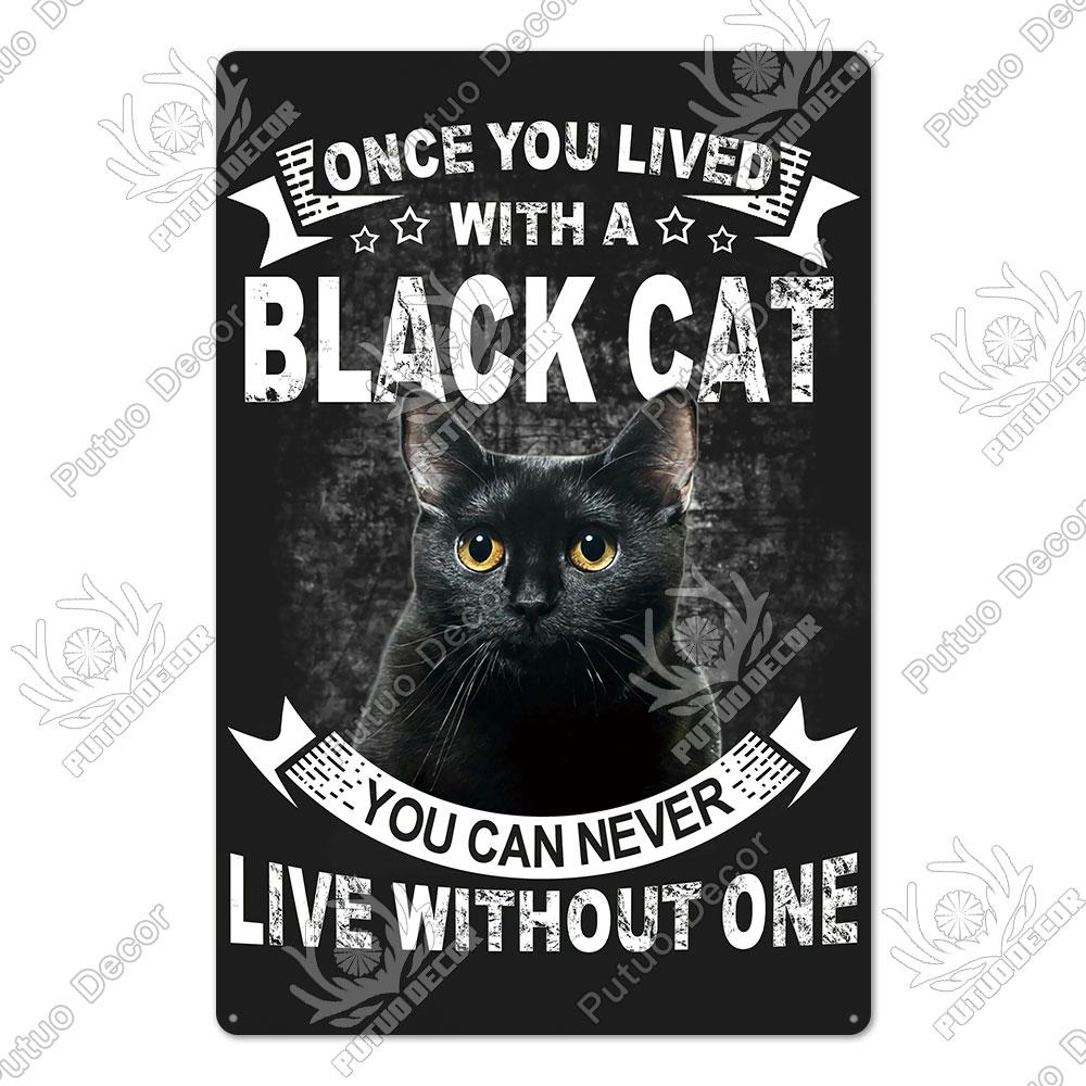 Декор Смешной знак кошки Винтажный металлический жестяной знак Прекрасный плакат о дружбе Аксессуары для кошек Гнездо любителя кошек Украшение стены дома