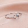 Initial Letter Rings for Women Girls Double Hearts Stainless Steel Finger Rings Fashion Jewelry Couple Friends Gift