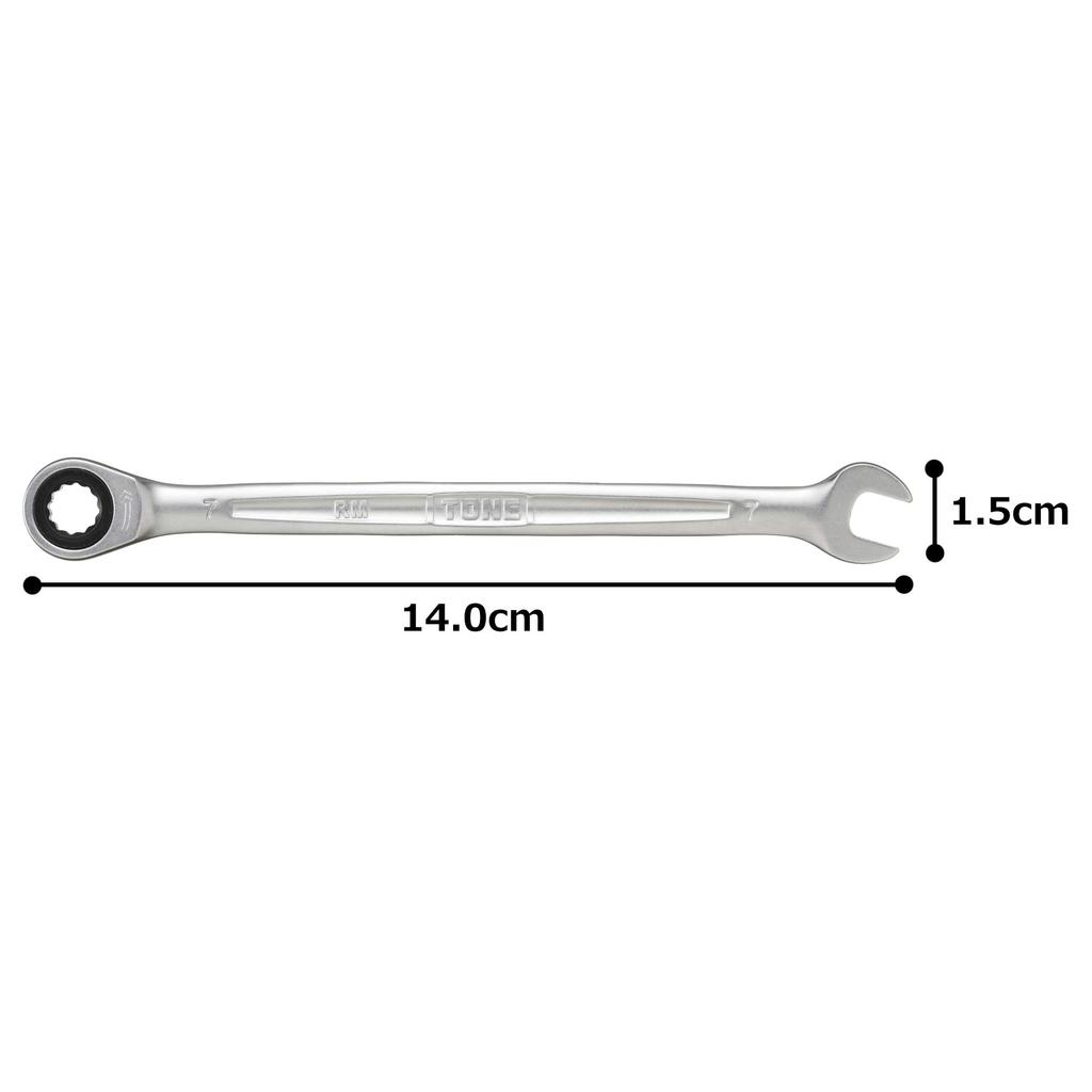 TONE Ratchet Box Wrench Width Across Flats 7mm RM-07