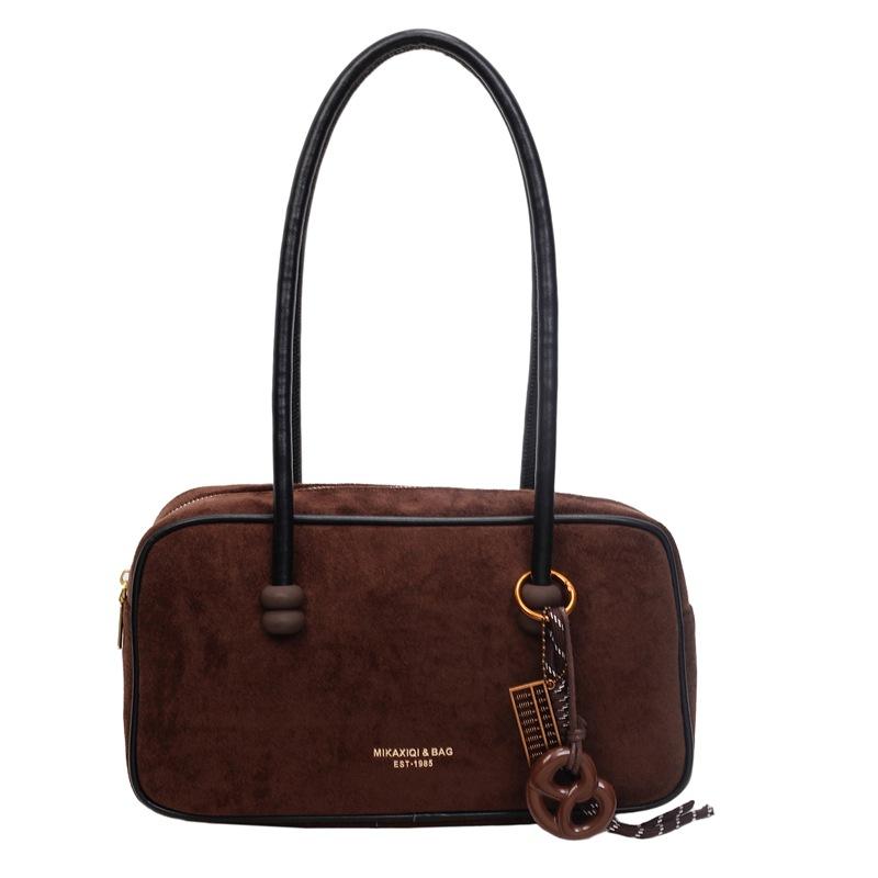 Повседневная вместительная универсальная простая и модная новая замшевая сумка-хобо 2025 осень женская портативная на плечо подмышку