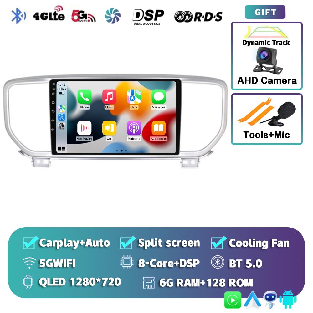 Android 14 Автомагнитола Carplay WIFI+4G для KIA Sportage 4 KX5 2016 2017 2018 Навигация GPS Мультимедийный Видеоплеер Стерео BT