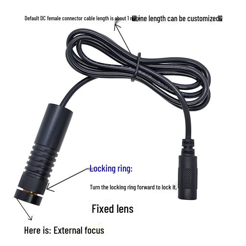 External Focusing 16X60mm 635nm 100mW Red Line Laser Marker with Glass Lens