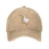 Art Peace Was Never An Option Baseball Cap Vintage Distressed Denim Washed Cartoon Ducks Sun Cap Unisex Style Outdoor Caps Hat