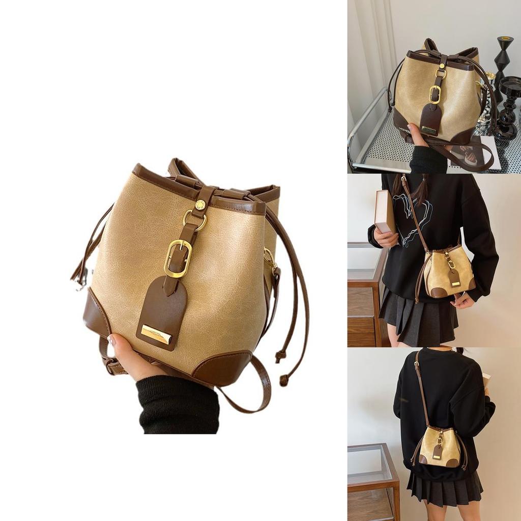 Stylish Korean Fashion Casual Women's Bucket Bag Trendy Fall Collection In Black And Brown