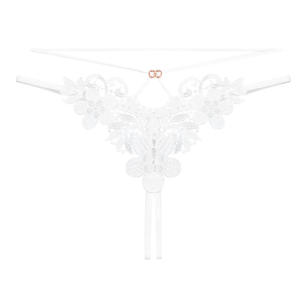 Французская эстетика вышитые сексуальные трусики женский интерес полые переплетенные бриллиантовые украшения соблазнительные открытые промежность бесплатные горячие стринги